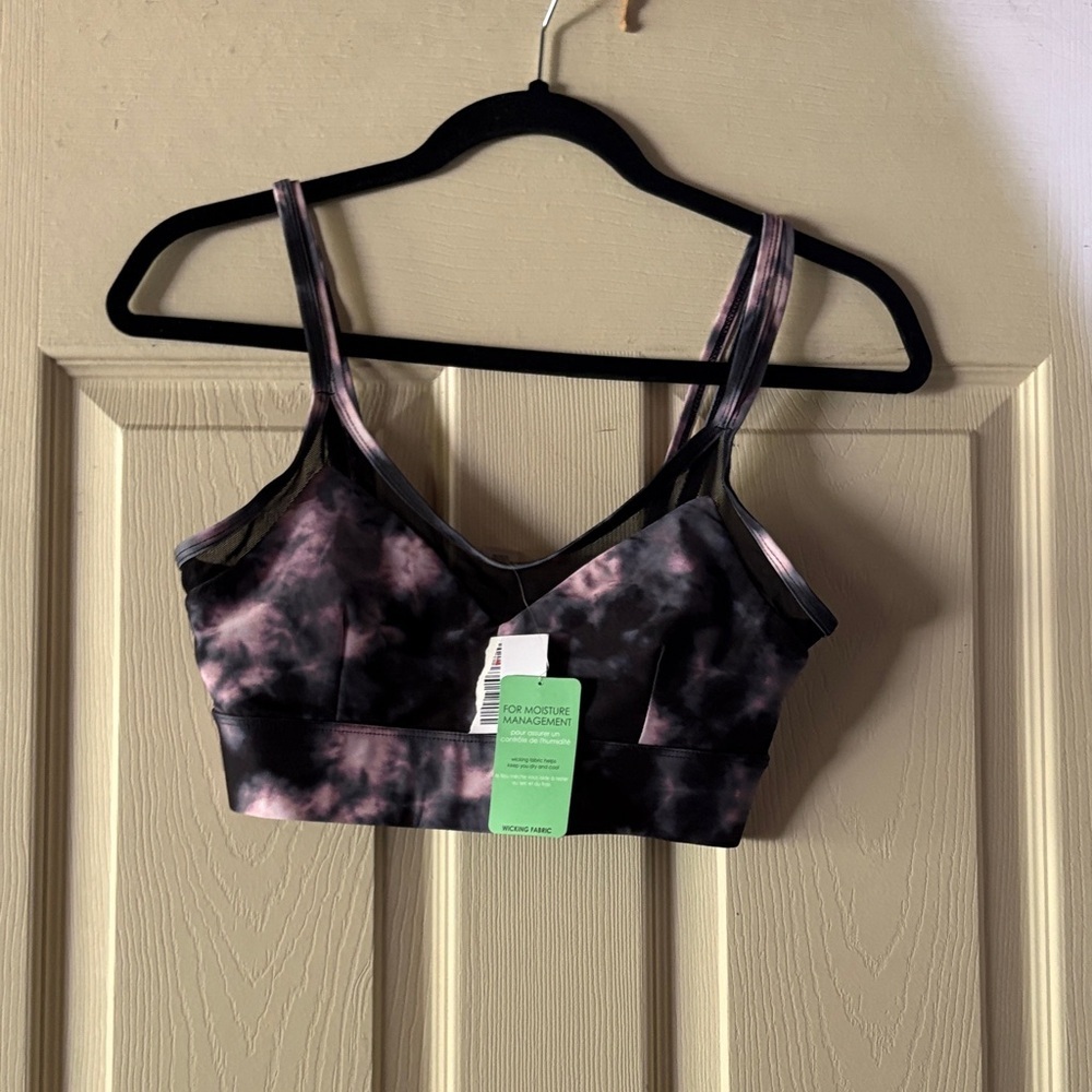 Forever 21 Black and Pink Tie-Dye Sports Bra
